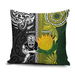 Rugby New Zealand and South Africa Pillow Cover Greatest Rivalry Silver Fern and Antelope