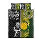 Rugby New Zealand and South Africa Quilt Bed Set Greatest Rivalry Silver Fern and Antelope