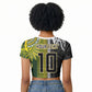 Custom Rugby New Zealand and South Africa Raglan Cropped T shirt Greatest Rivalry Silver Fern and Antelope