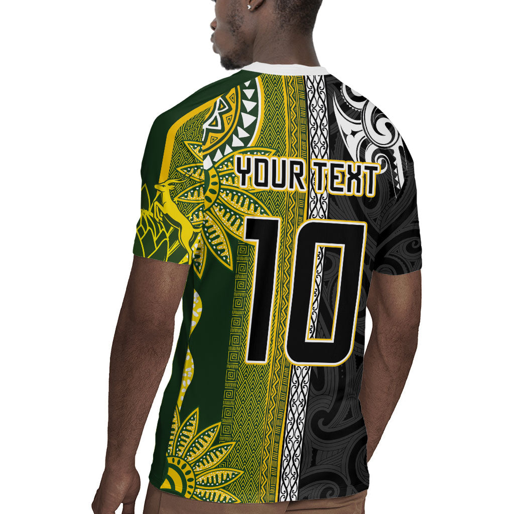 Custom Rugby New Zealand and South Africa Rugby Jersey Greatest Rivalry Silver Fern and Antelope