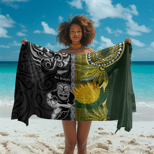 Rugby New Zealand and South Africa Sarong Greatest Rivalry Silver Fern and Antelope