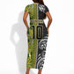 Custom Rugby New Zealand and South Africa Short Sleeve Bodycon Dress Greatest Rivalry Silver Fern and Antelope
