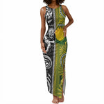 Custom Rugby New Zealand and South Africa Tank Maxi Dress Greatest Rivalry Silver Fern and Antelope