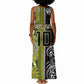 Custom Rugby New Zealand and South Africa Tank Maxi Dress Greatest Rivalry Silver Fern and Antelope