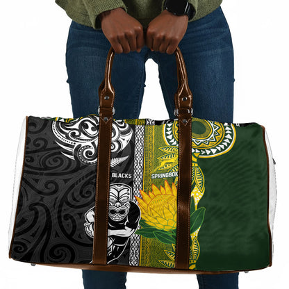 Rugby New Zealand and South Africa Travel Bag Greatest Rivalry Silver Fern and Antelope