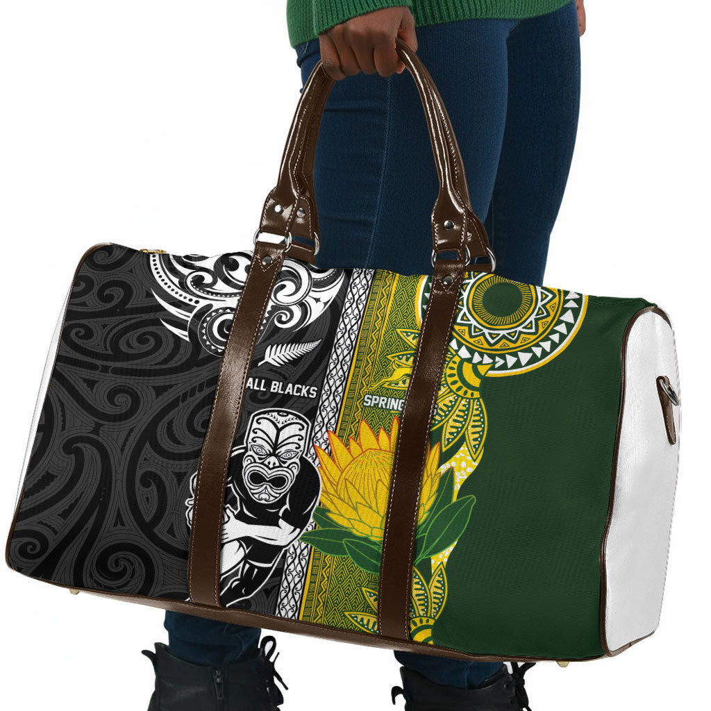 Rugby New Zealand and South Africa Travel Bag Greatest Rivalry Silver Fern and Antelope