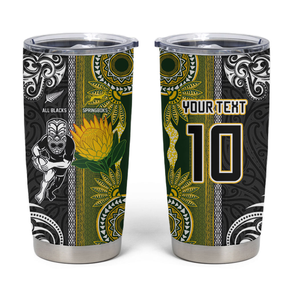 Custom Rugby New Zealand and South Africa Tumbler Cup Greatest Rivalry Silver Fern and Antelope