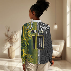 Custom Rugby New Zealand and South Africa Women Casual Shirt Greatest Rivalry Silver Fern and Antelope
