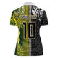 Custom Rugby New Zealand and South Africa Women Polo Shirt Greatest Rivalry Silver Fern and Antelope