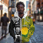 Custom Rugby New Zealand and South Africa Zip Hoodie Greatest Rivalry Silver Fern and Antelope
