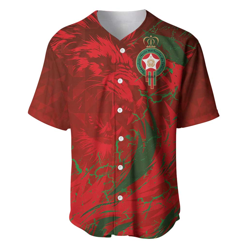 Morocco National Football Custom Baseball Jersey Atlas Lions Sporty Grunge Style - African Pride