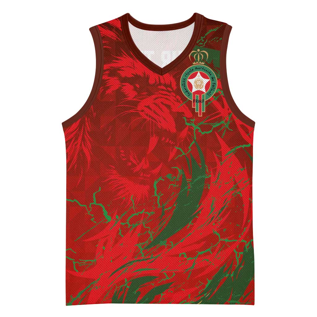Morocco National Football Custom Basketball Jersey Atlas Lions Sporty Grunge Style LT03