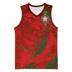 Morocco National Football Custom Basketball Jersey Atlas Lions Sporty Grunge Style LT03