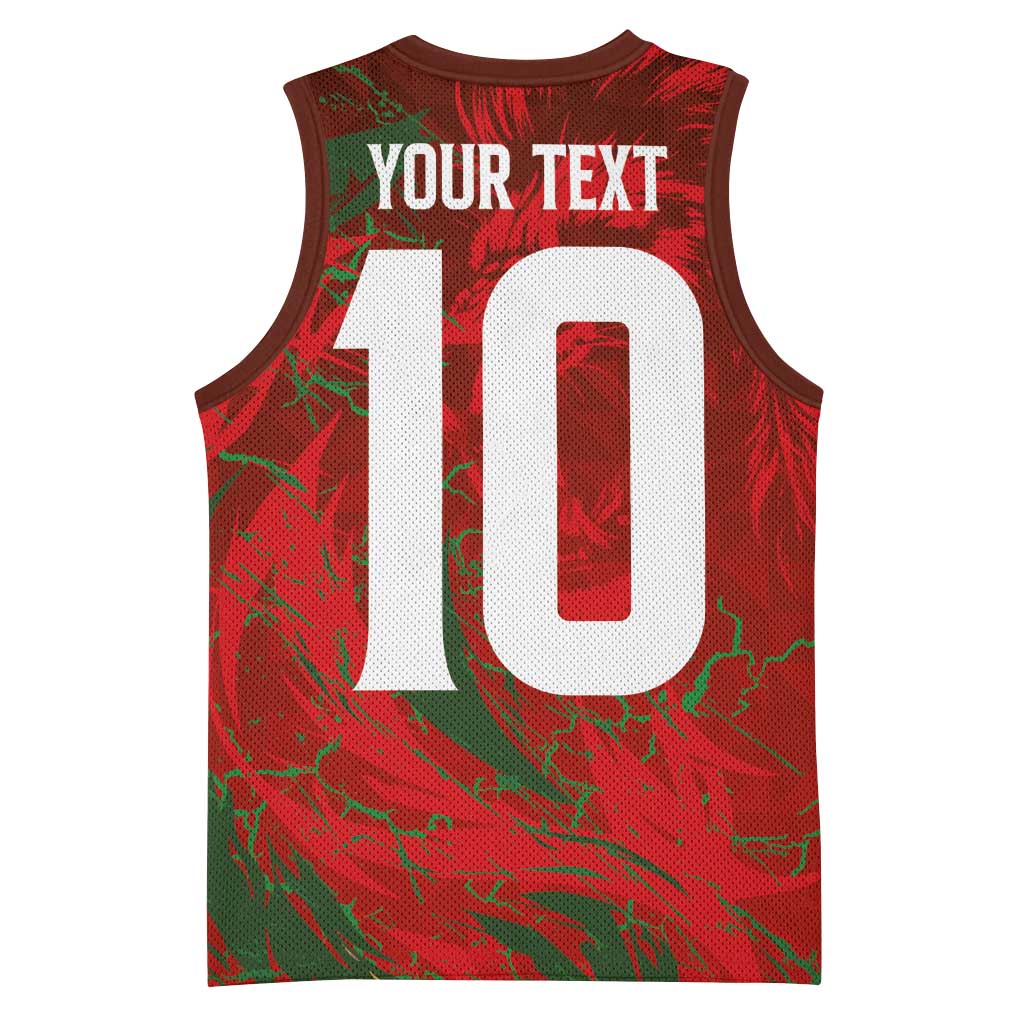 Morocco National Football Custom Basketball Jersey Atlas Lions Sporty Grunge Style LT03