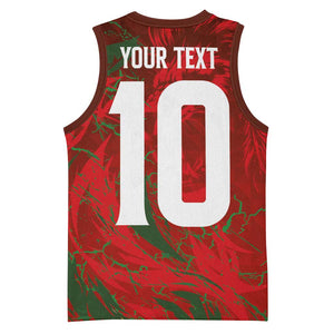 Morocco National Football Custom Basketball Jersey Atlas Lions Sporty Grunge Style LT03