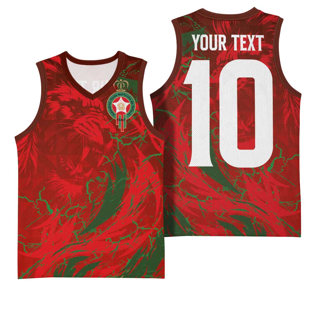 Morocco National Football Custom Basketball Jersey Atlas Lions Sporty Grunge Style LT03