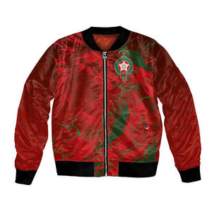 Morocco National Football Custom Bomber Jacket Atlas Lions Sporty Grunge Style - African Pride
