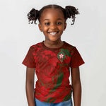 Morocco National Football Custom Kid T shirt Atlas Lions Sporty Grunge Style - African Pride