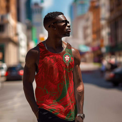 Morocco National Football Custom Men Tank Top Atlas Lions Sporty Grunge Style - African Pride