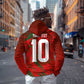 Morocco National Football Custom Zip Hoodie Atlas Lions Sporty Grunge Style - African Pride
