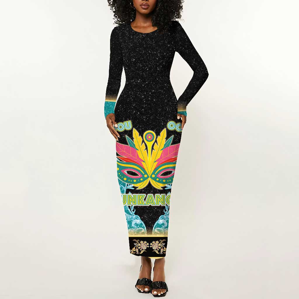 Afro Bahamians Junkanoo Long Sleeve Bodycon Dress Junkanoo Is Life