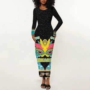 Afro Bahamians Junkanoo Long Sleeve Bodycon Dress Junkanoo Is Life