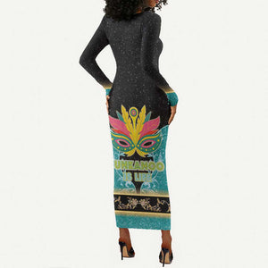 Afro Bahamians Junkanoo Long Sleeve Bodycon Dress Junkanoo Is Life