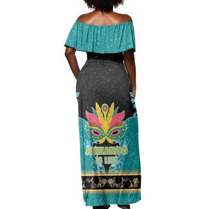 Afro Bahamians Junkanoo Off Shoulder Maxi Dress Junkanoo Is Life