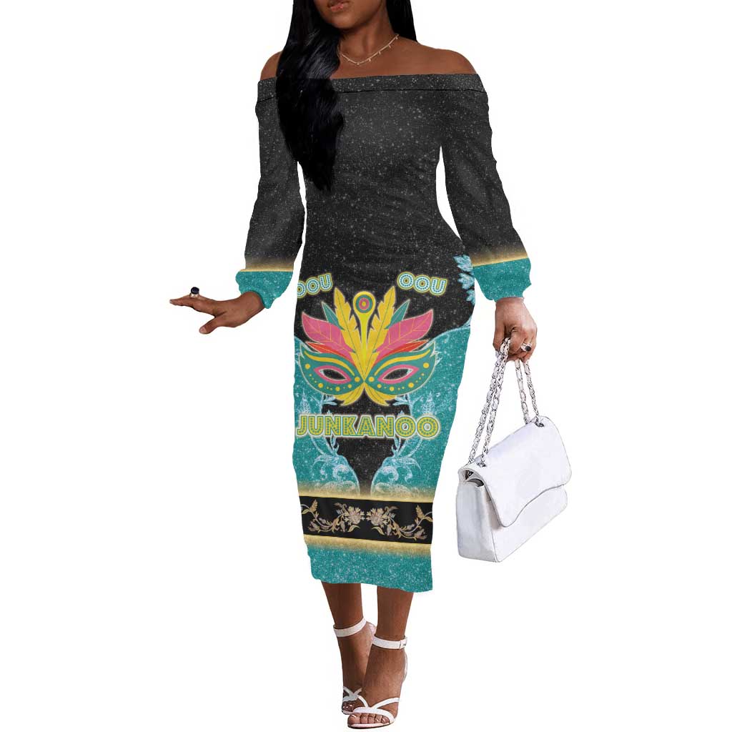 Afro Bahamians Junkanoo Off The Shoulder Long Sleeve Dress Junkanoo Is Life