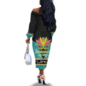 Afro Bahamians Junkanoo Off The Shoulder Long Sleeve Dress Junkanoo Is Life
