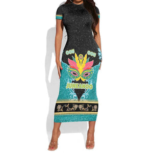 Afro Bahamians Junkanoo Short Sleeve Bodycon Dress Junkanoo Is Life