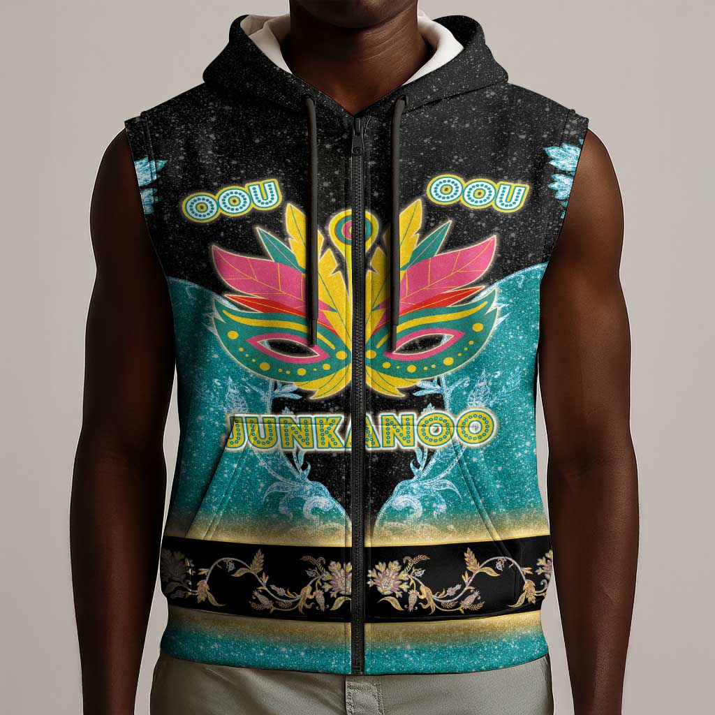 Afro Bahamians Junkanoo Sleeveless Zip Hoodie Junkanoo Is Life - African Pride