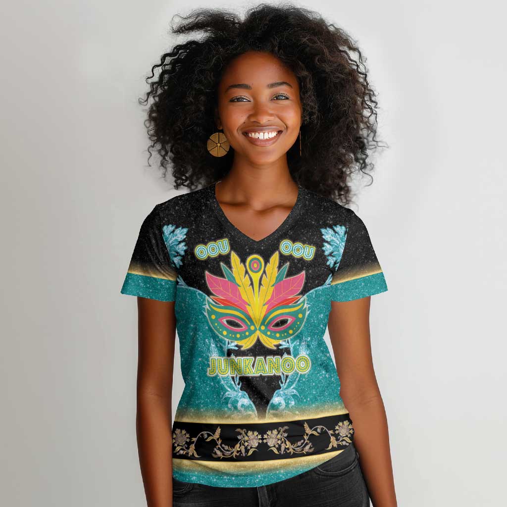 Afro Bahamians Junkanoo Women V-Neck T-Shirt Junkanoo Is Life