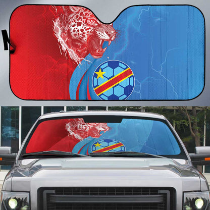 Football 2026 DR Congo Leopards Auto Sun Shade Lightning Style