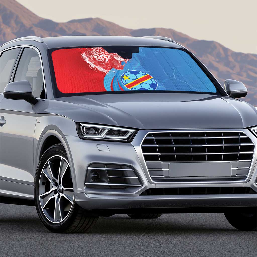 Football 2026 DR Congo Leopards Auto Sun Shade Lightning Style