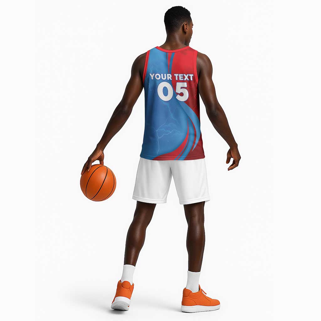 Custom Football 2026 DR Congo Leopards Basketball Jersey Lightning Style