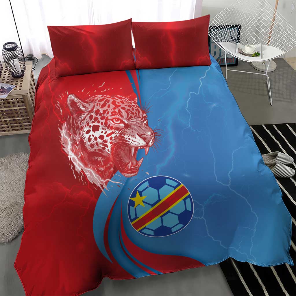 Football 2026 DR Congo Leopards Bedding Set Lightning Style