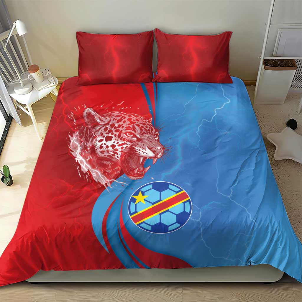 Football 2026 DR Congo Leopards Bedding Set Lightning Style