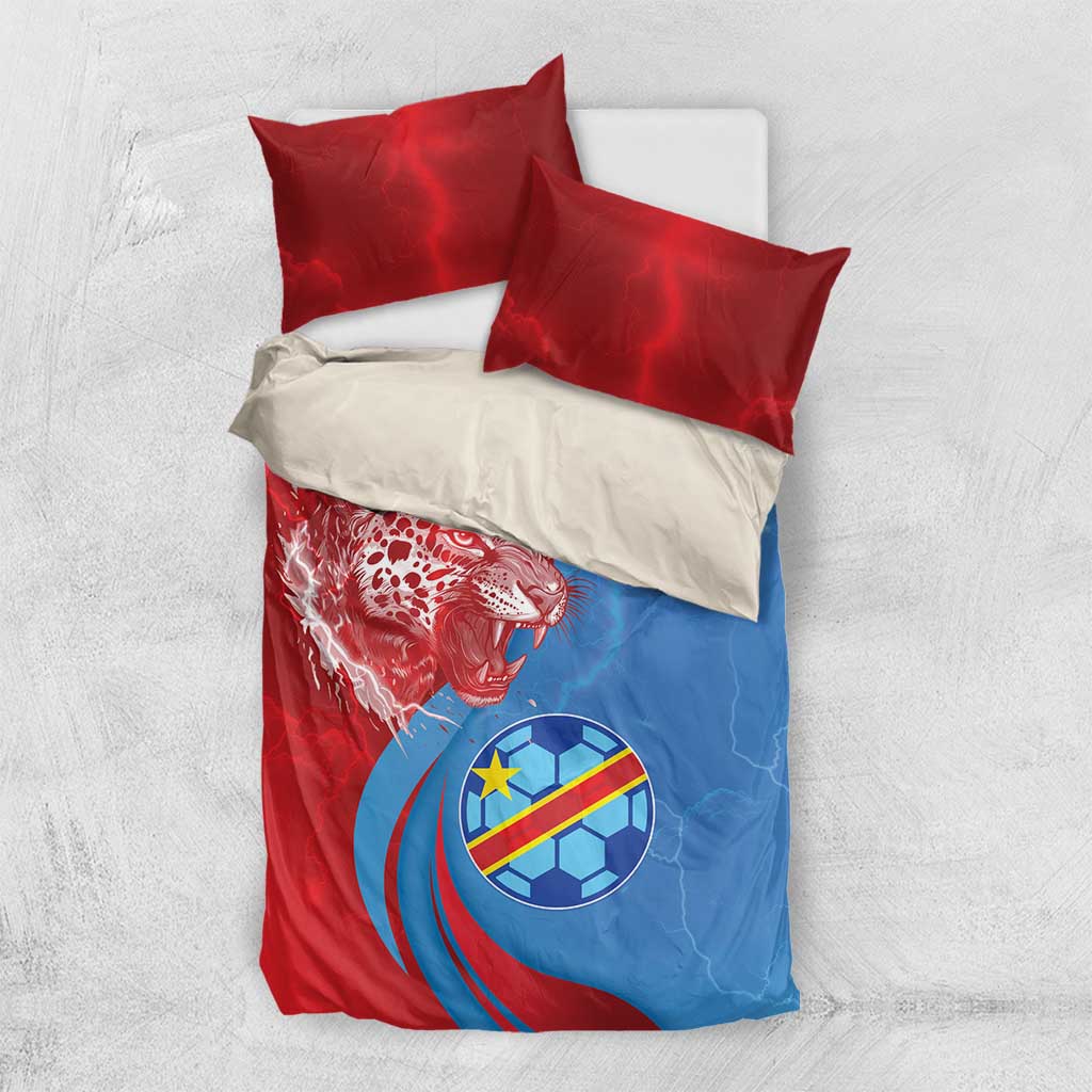 Football 2026 DR Congo Leopards Bedding Set Lightning Style