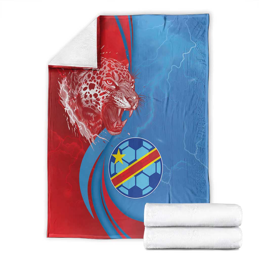 Football 2026 DR Congo Leopards Blanket Lightning Style