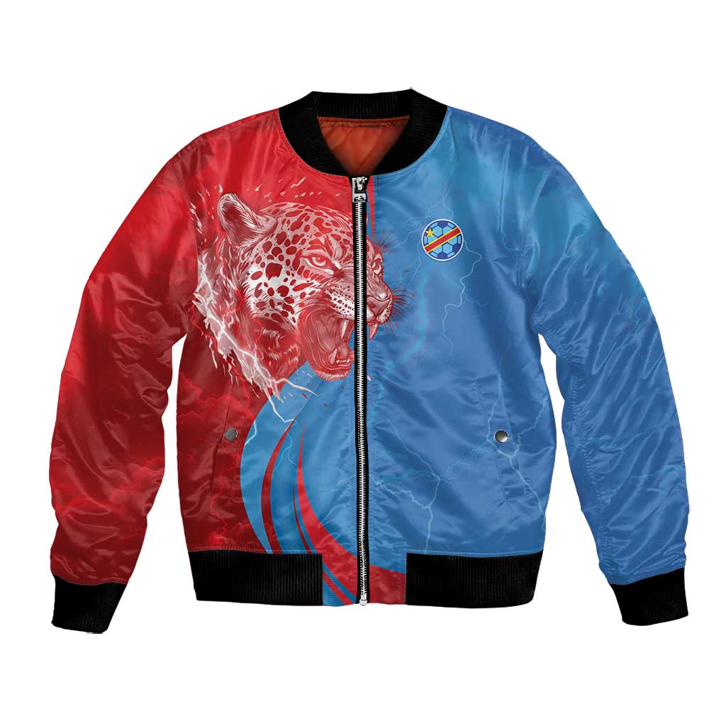 Custom Football 2026 DR Congo Leopards Bomber Jacket Lightning Style