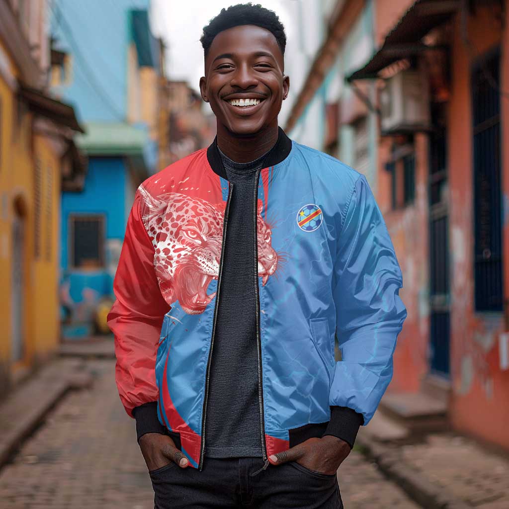 Custom Football 2026 DR Congo Leopards Bomber Jacket Lightning Style