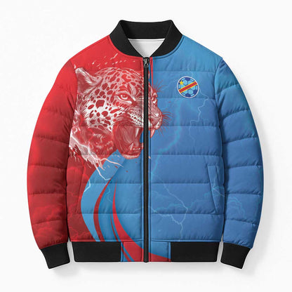 Custom Football 2026 DR Congo Leopards Bomber Puffer Jacket Lightning Style