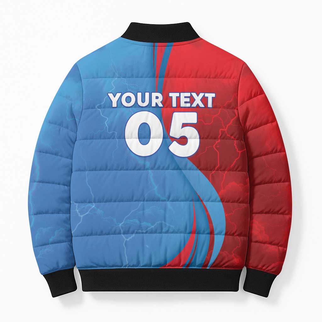 Custom Football 2026 DR Congo Leopards Bomber Puffer Jacket Lightning Style