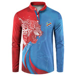 Custom Football 2026 DR Congo Leopards Button Sweatshirt Lightning Style