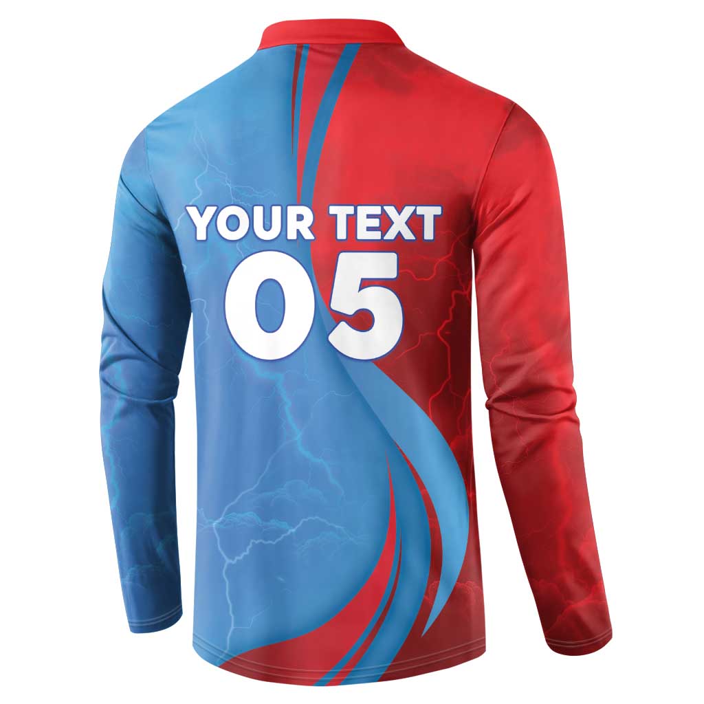 Custom Football 2026 DR Congo Leopards Button Sweatshirt Lightning Style