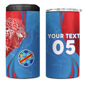 Custom Football 2026 DR Congo Leopards 4 in 1 Can Cooler Tumbler Lightning Style