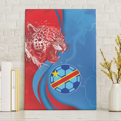 Football 2026 DR Congo Leopards Canvas Wall Art Lightning Style