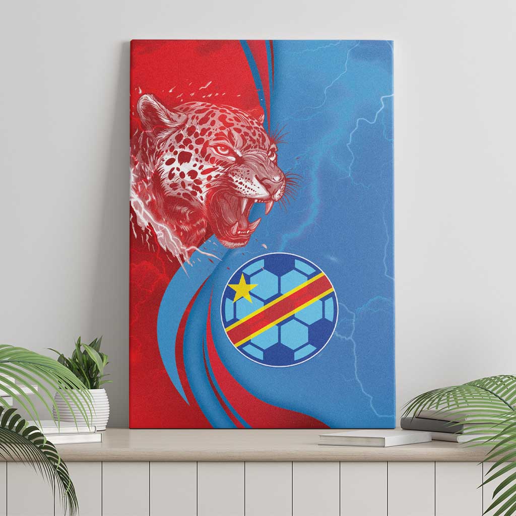Football 2026 DR Congo Leopards Canvas Wall Art Lightning Style