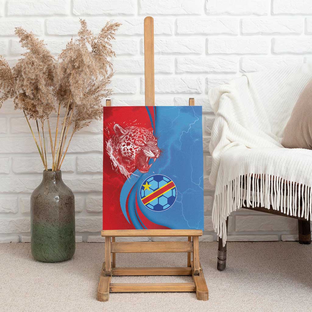Football 2026 DR Congo Leopards Canvas Wall Art Lightning Style